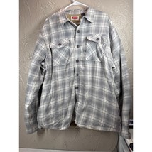 Wrangler Quilted Shirt Jacket Gray Plaid Shacket Lined Pockets Sherpa Si... - $34.95