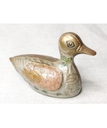 Vintage Cloisonne Brass &amp; Enamel Duck Figure - $501.11 MXN