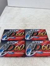 Set of 4 New TDK D60 Cassette Tapes  High Output  IECI/TYPE 1 Normal Position  - £8.12 GBP