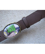 1949 John Deere &#39;GN&#39; Buckle &amp; Brown Bonded Leather Belt - $357.32 MXN