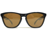 Oakley Sunglasses Frogskins 03-223 Polished Black Round Square Brown Lenses - £74.57 GBP