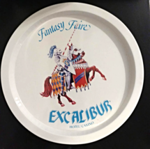 Las Vegas Excalibur Casino 13&quot; Round Metal Tray Souvenir - £15.92 GBP