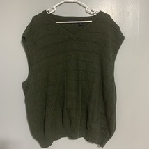 Saddlebred Vest Men XXL 2XL Cotton Window Pane Ribbed Green Hong Kong - $13.15