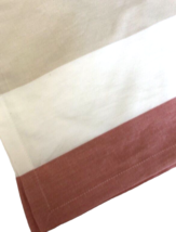 Cabana Beach Stripe Fabric Napkins Coral Taupe White  20x20&quot; Set of 4 Summer - £15.31 GBP