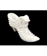 Fenton White Milk Glass Cat Head Shoe Figurine, Hobnail Pattern Vintage,... - $14.65