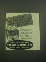 1946 Crosse &amp; Blackwell Orange Marmalade Ad - Keep it on your breakfast table - £14.65 GBP