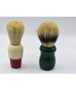 Lot of 2 VTG-Barber Shop Shaving Brush-Green &amp; Red-Yellow - $19.87
