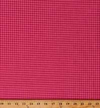 Homespun Pink Fuchsia 1/8&quot; Plaid Gingham Check Organic Cotton Fabric BTY D153.06 - £8.73 GBP