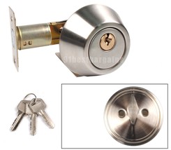 Brand New Dead Bolt Single Cylinder Satin Nickel 30-50Mm Door Lock Set 3... - £21.95 GBP