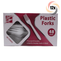 12x Packs Basic Home Plastic Forks Durable Cutlery Set | 48 Forks Per Pack | - £25.06 GBP