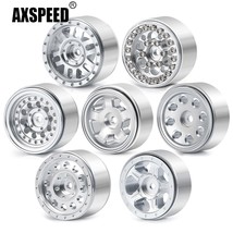  4Pcs Silver 1.0&#39;&#39; Metal Beadlock Wheel Rims Hubs for Axial SCX24 90081 AXI00001 - £12.68 GBP