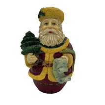 Old World Vintage Santa Claus Resin Holding a Christmas Tree 6&quot; - $14.78