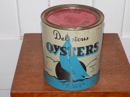 Vintage Delicious Oysters Empty One Gallon Can - €105,26 EUR