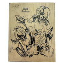 PSX Iris Iridaceae Botanical Floral Flower Rubber Stamp K-040 Vintage 1992 - £15.44 GBP