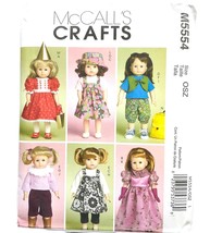 McCalls Sewing Pattern 5554 Doll Clothes for 18&quot; Dolls - $8.96