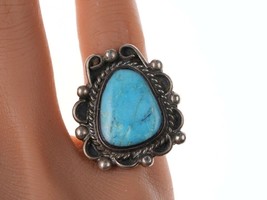 sz4.75 Vintage Native American Sterling and turquoise ring - £43.49 GBP