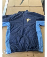 Majestic Tampa Bay Rays Blue Embroidered Jacket YOUTH Size X Large - $44.55