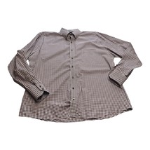 Maker &amp; Company Shirt Mens XL Maroon White Check 100% Cotton Collared Bu... - $41.59