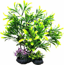 Artificial Bonsai Tree Aquarium Decoration - 12 x 6 Green Aquarium Bonsai Plant - £9.40 GBP