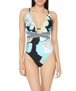 Trina Turk TT0NG09 Costa de Prata Floral Plunge One-Piece Swimsuit SZ 6 ... - $47.12