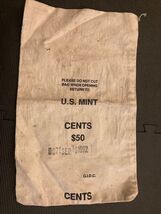 Vintage U.S. Mint Money Bag $50 PENNIES 1 Cent Cloth Canvas - $5.89 CAD
