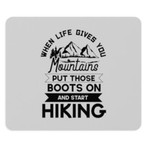 Personalized motivational hiking quote mouse pad black and white mountain range design thumb200