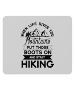 Personalized Motivational Hiking Quote Mouse Pad - Black and White Mount... - £13.76 GBP