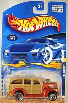 2000 Hot Wheels Mainline/Collector #193 &#39;40s WOODIE Orange-Tan Chrome Lace Wheel - £5.84 GBP