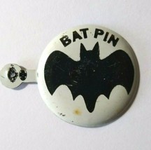 Batman Bat Pin Pinback Button Vintage Tin Superhero Badge Metal Lithogra... - £12.30 GBP