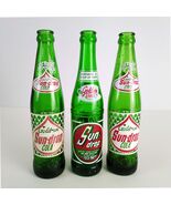 Set 3 Vintage 1960s Gold-en Girl Sun-drop Cola ACL 9oz Green Glass Soda ... - €27,47 EUR