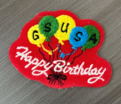 Girl Scouts GSUSA Happy Birthday Iron On Embroidered Patch - $3.49
