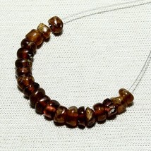 18 pièces perles rondes lisses naturelles en hessonite pierres précieuses... - £5.17 GBP