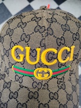 Authentic Men&#39;s Gucci Brown Canvas Adjustable Hat  Italian Made - £51.28 GBP