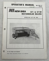 New Idea 571 571W Rectangle Baler Owners Operators Manual Book - £14.17 GBP