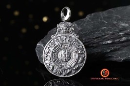 925 silver buddhist amulet with buddhist kartika symbol on the back  - £75.84 GBP