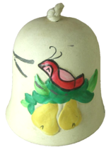Partridge in Pear Tree Signed Pottery Decorative Christmas Bell Hand Painted 3&quot; - £12.99 GBP