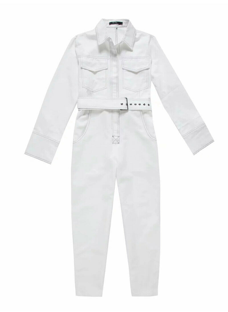 Women's Celebrity Emily Workwear Belted Jumpsuit Romper in Off White AUS STOCK Item image 6