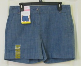 ISAAC MIZRAHI NEW YORK Tailored Short Indigo Chambray Women&#39;s Sz 8 NWT - $18.01