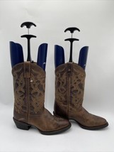 Laredo MADDIE Brown Leather Round Toe Pull On Western Boots Women’s Size 8.5M - $84.14