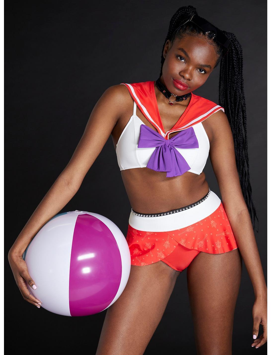 Sailor Moon Pretty Guardian Sailor Mars Cosplay Bikini Swim suit Set S, M - $49.99
