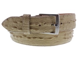 Mens Sand Real Leather Lizard Iguana Print Cowboy Belt Casual Buckle Cinto - $29.99