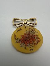 Vintage Hand Painted 12k Gold Filled INA 1979 Brooch - £15.66 GBP