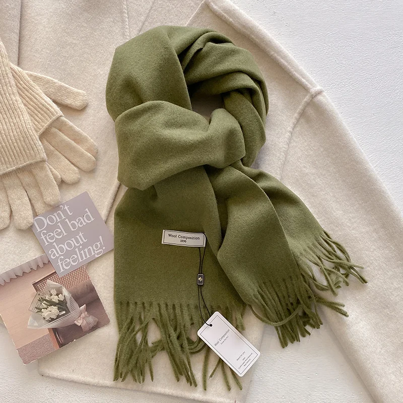 Luxury Women&#39;s Cashmere Wool Scarf: Warm Pashmina Shawl &amp; Wrap DFZ037-16 - $17.00