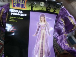 Girls Totally Ghoul Purple Gold Royal Princess Halloween Costume SzM hoo... - £19.70 GBP