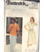 BUTTERICK PATTERN 5478 SZ 10 MISSES&#39; TOP, SKIRT, PANTS AND BELT - $3.00