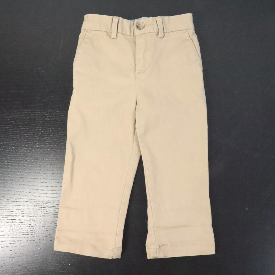 Ralph Lauren Baby Boy's 18M Beige Khaki Slim Straight Cotton Dress Pants - £9.58 GBP