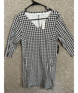 NY&amp;Co Women’s Houndstooth 3/4 Sleeve Slip Dress Size Medium - $45.99