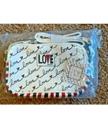 NIP BRIGHTON LOVE SCROLL CROSSBODY BAG Canvas White-Red Hearts - $19.79