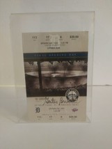 Detroit Tigers Baseball Final Opening Day Gates Brown Autographed Ticket - £185.76 GBP
