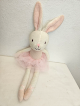 Baby Ganz Ballerina Bunny Knitted Plush Stuffed Animal Ivory White Pink Tutu - £20.60 GBP